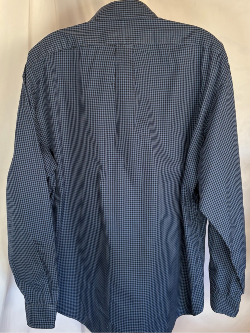 Ralph Lauren Men’s Blake Micro Check Button-Down Shirt Navy and Black Size Med - Picture 7 of 8
